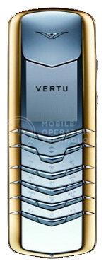 Vertu Signature Stainless Steel with Yellow Metal Bezel